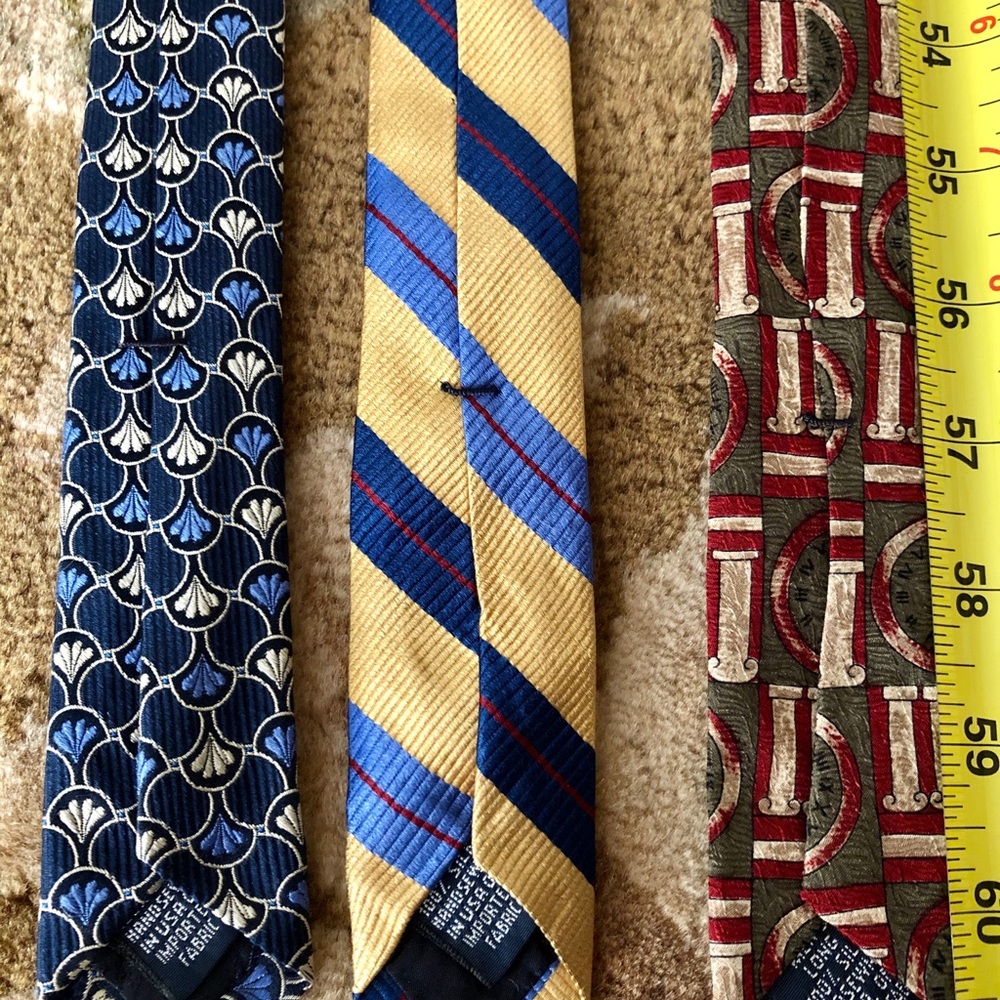 Bundle of Vintage Lands’ End Silk Tall Men’s Ties - Picture 3 of 6